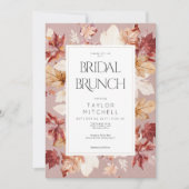 Rustieke Krans van Fall Leaves Wijn Bruids Brunch Kaart (Voorkant)