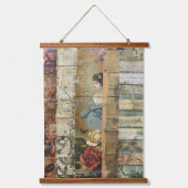 Rustieke  krant Patchwork Collage (10) Hangend Wandkleed (Voorkant)