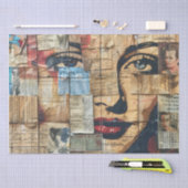 Rustieke krant Patchwork Collage (11) Tissuepapier (Craft)