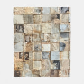 Rustieke krant Patchwork Collage (12) Fleece Deken (Voorkant)