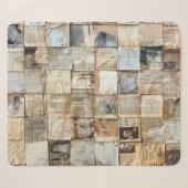 Rustieke krant Patchwork Collage (12) Sherpa Deken (Voorkant (horizontaal))