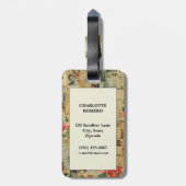 Rustieke krant Patchwork Collage (1) Bagagelabel (Achterkant verticaal)