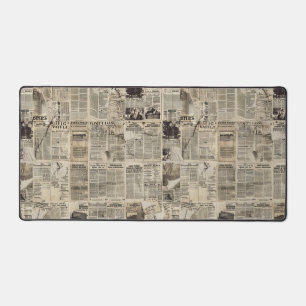 Rustieke  krant Patchwork Collage (1) Bureaumat