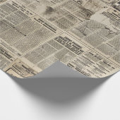 Rustieke  krant Patchwork Collage (1) Cadeaupapier (Hoek)