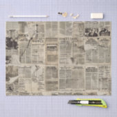 Rustieke krant Patchwork Collage (1) Tissuepapier (Craft)
