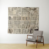 Rustieke krant Patchwork Collage (1) Wandkleed (In Situ (horizontaal))