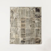 Rustieke krant Patchwork Collage (1) Wandkleed (Voorkant)