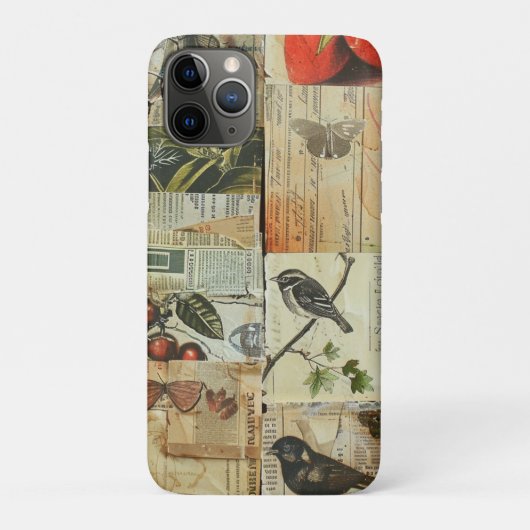 Rustieke  krant Patchwork Collage (4) Case-Mate iPhone Case (Achterkant)