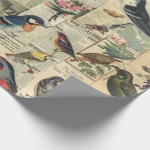 Rustieke  krant Patchwork Collage (5) Cadeaupapier (Hoek)