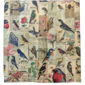 Rustieke  krant Patchwork Collage (5) Douchegordijn (Voorkant)