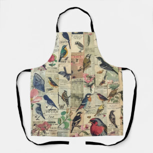 Rustieke krant Patchwork Collage (5) Schort