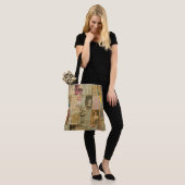 Rustieke  krant Patchwork Collage (6) Draagtas (Op model)
