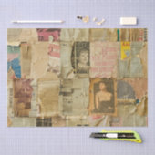 Rustieke  krant Patchwork Collage (6) Tissuepapier (Craft)