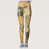 Rustieke  krant Patchwork Collage (8) Leggings (Voorkant)