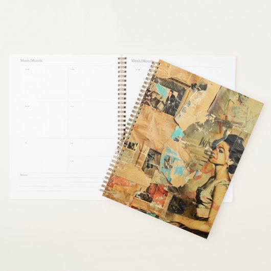 Rustieke krant Patchwork Collage (8) Planner (Display)