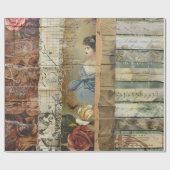 Rustieke  krant Patchwork Collage (9) Cadeaupapier (Vlak)