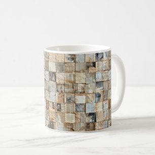 Rustieke krant Patchwork Collage (9) Koffiemok