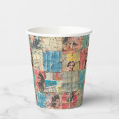 Rustieke  krant Patchwork Collage (9) Papieren Bekers (Links)