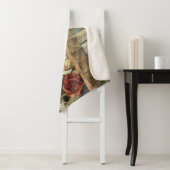 Rustieke  krant Patchwork Collage (9) Sherpa Deken (In situ)