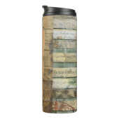 Rustieke  krant Patchwork Collage (9) Thermosbeker (Geroteerd rechts)