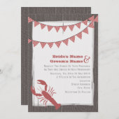 Rustieke kreeft bruiloft uitnodigen van bruid & br kaart (Voorkant / Achterkant)