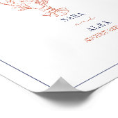 Rustieke kreeft rood & blauw strand bruiloft welko poster (Hoek)