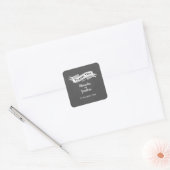 Rustieke krijt stijl bruiloft dank u vierkant vierkante sticker (Envelop)