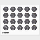 Rustieke krijtbord typografie goud Save the Date Ronde Sticker (Vel)