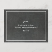 Rustieke krijtbord Wil je mijn getuige zijn Uitnodiging Briefkaart (Achterkant)