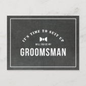 Rustieke krijtbord Wil je mijn getuige zijn Uitnodiging Briefkaart (Voorkant)