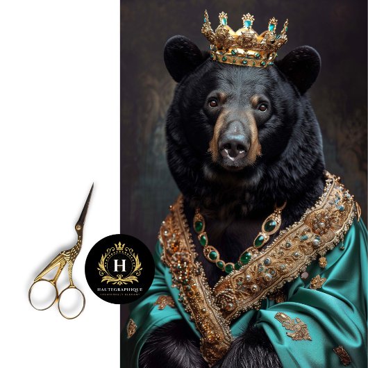 Rustieke  Kroonkoning Beer Decoupage Tissuepapier