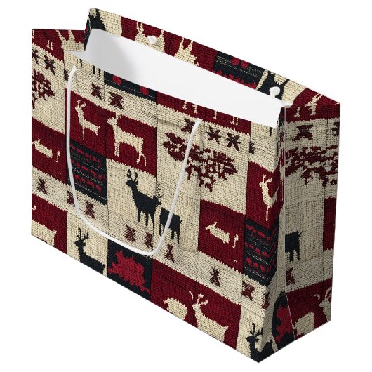 rustieke kruissteek-patchwork | volksvakantiemotie groot cadeauzakje (Voorkant Gekanteld)