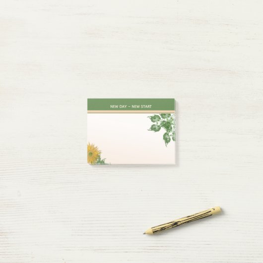 Rustieke kunst van gouden bloemen en bladeren post-it® notes (Op bureau)