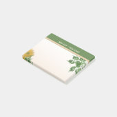 Rustieke kunst van gouden bloemen en bladeren post-it® notes (Schuin)