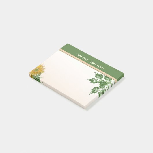 Rustieke kunst van gouden bloemen en bladeren post-it® notes (Schuin)