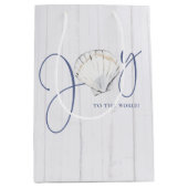 Rustieke Kust Kerstmis Seashell Joy Medium Cadeauzakje (Voorkant)