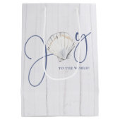 Rustieke Kust Kerstmis Seashell Joy Medium Cadeauzakje (Achterkant)
