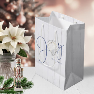 Rustieke Kust Kerstmis Seashell Joy Medium Cadeauzakje