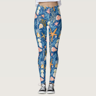 Rustieke Kust - Zeeschelpen, Zeesterren, Rif (26) Leggings