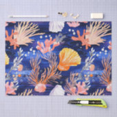 Rustieke Kust - Zeeschelpen, Zeesterren, Rif (27) Tissuepapier (Craft)