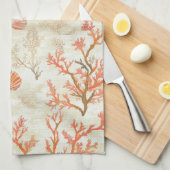 Rustieke Kust - Zeeschelpen, Zeesterren, Rif (2) Theedoek (Quarter Fold)