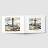 Rustieke kustvuurtoren badstrand bruiloft gastenboek (Volledig)
