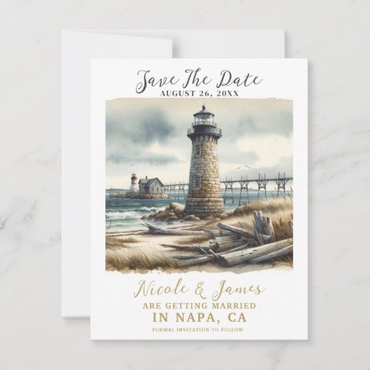 Rustieke Kustvuurtoren Kustkust Kustkust Seizoen S Kaart (Voorkant)