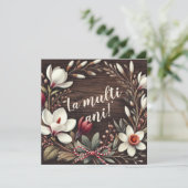  rustieke "La Mulți Ani" Floral Feestdagenkaart (Staand voorkant)