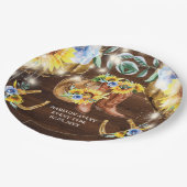 Rustieke Laarzen Bloemen String Lights Gepersonali Papieren Bordje (Gekanteld)