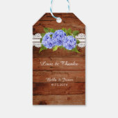 Rustieke Lace Blue Hydrangea bruiloft gunst cadeau Cadeaulabel (Voorkant)