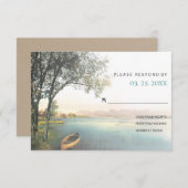 Rustieke Lakeside Landschap Wedding Event RSVP (Voorkant / Achterkant)