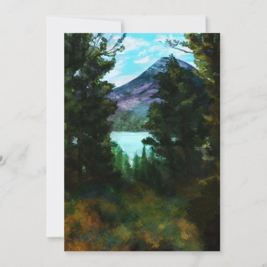 Rustieke Lakeside Mountain Wedding Kaart (Achterkant)