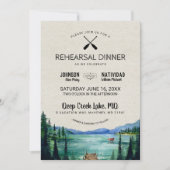 Rustieke Lakeside Wedding repetitie diner Kaart (Voorkant)