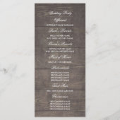 Rustieke land chique witte bloemen bruiloft progra programma (Achterkant)